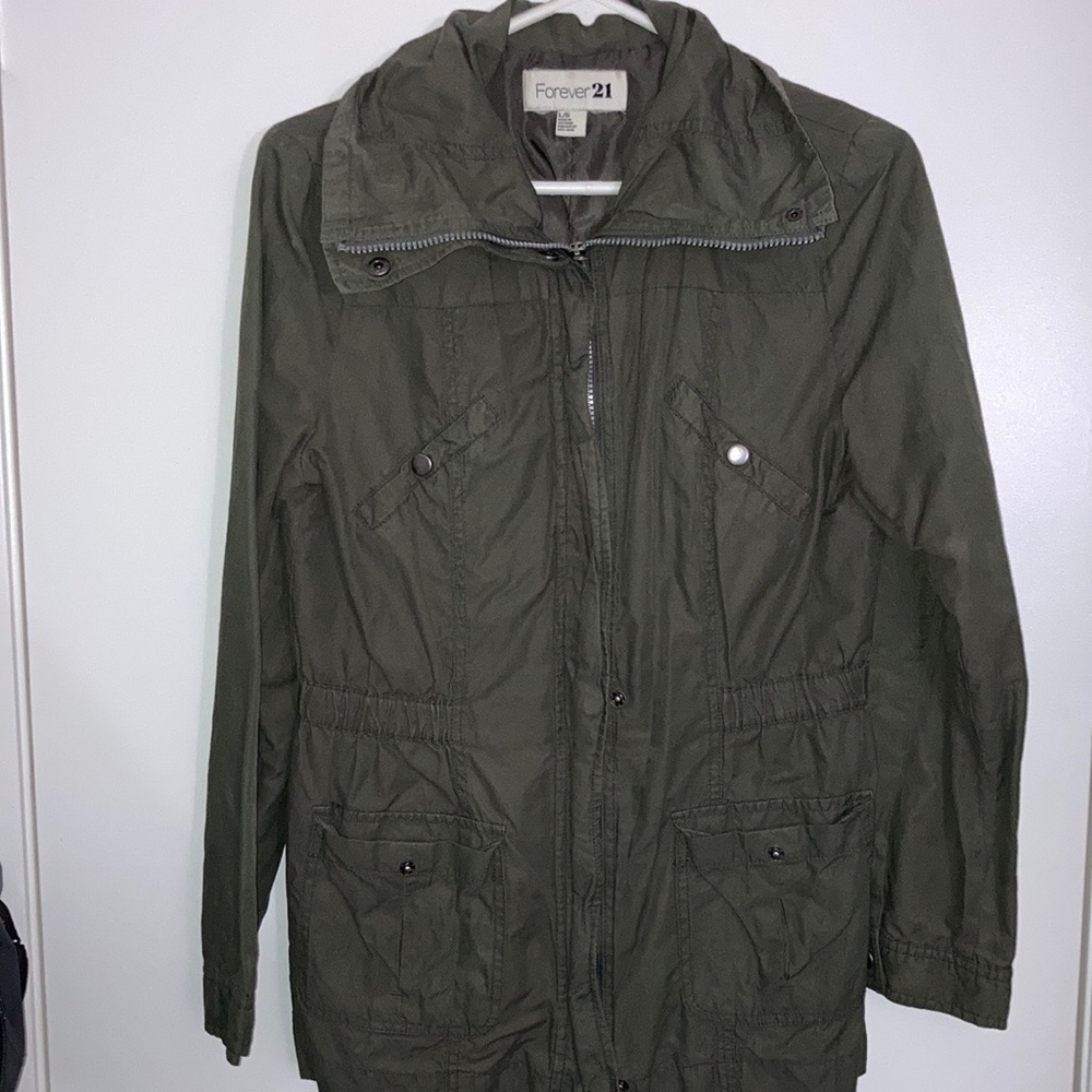 Forever 21 green bomber jacket